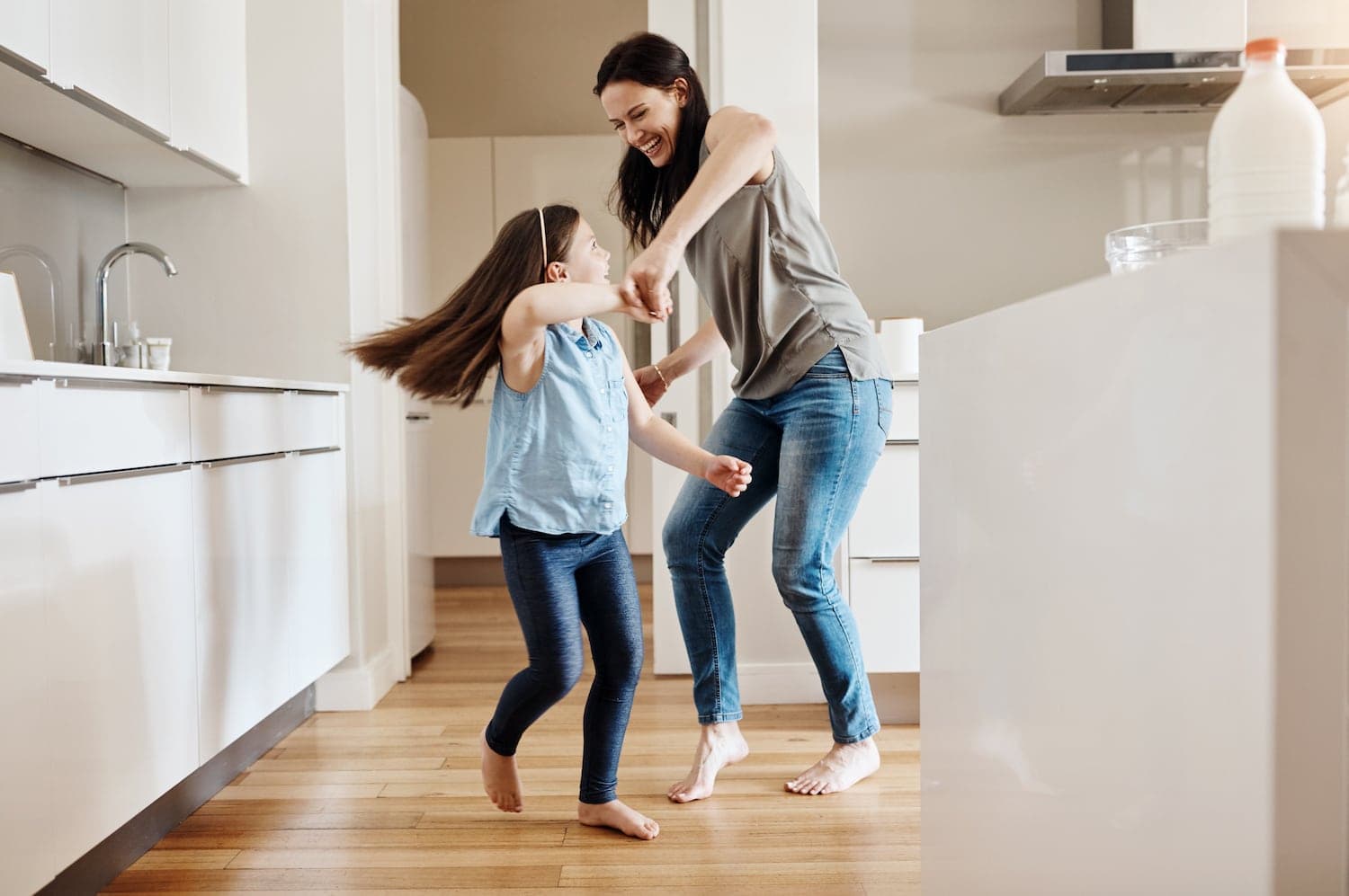 happy family indoors.